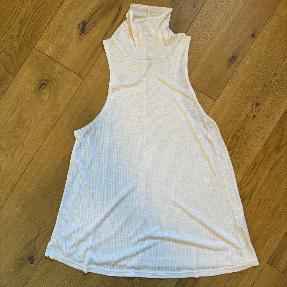 White Intimately Free by Free People Ribbed Tank w/ Turtleneck